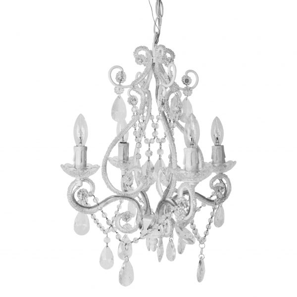 white 4 arm chandelier 2nd image